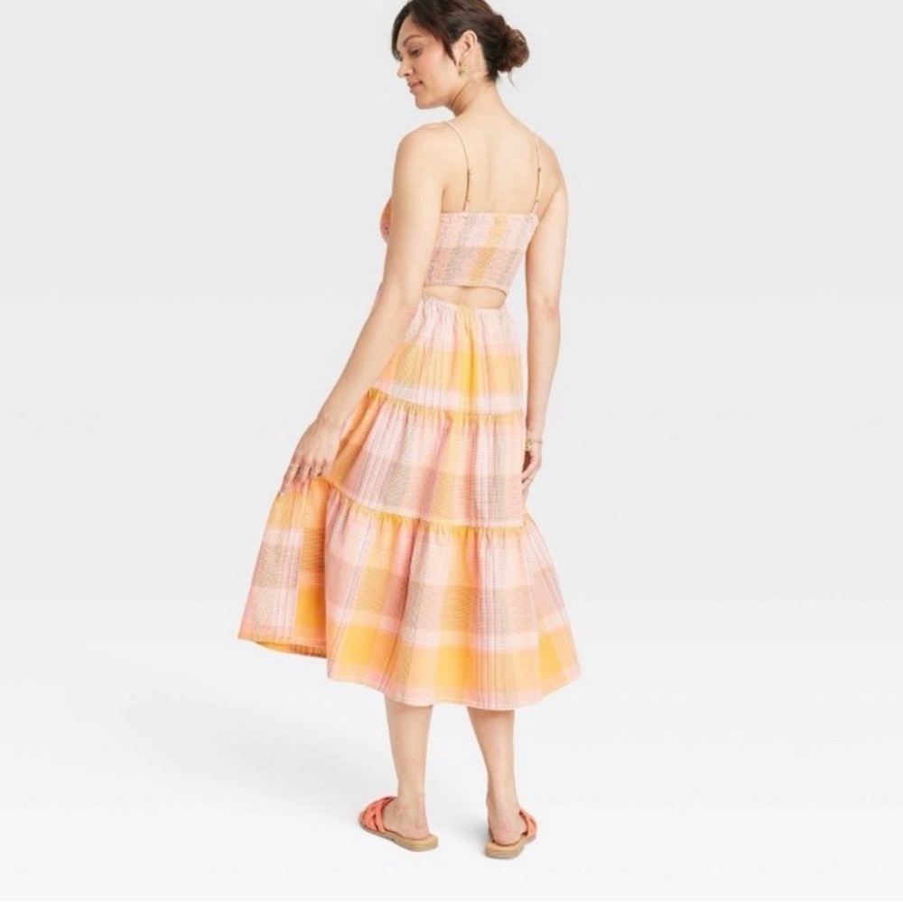 Universal Thread Orange and Pink Plaid Dress - image 7